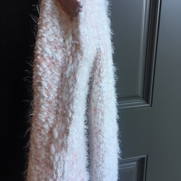 Cleo eyelash fluffy knit cardigan light pink EUC Sz S - Picture 7 of 13